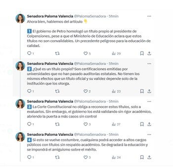Según Paloma Valencia, el Ministerio