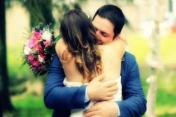 Con Pato durante el casamiento