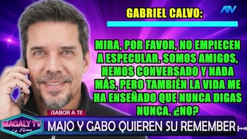 Gabriel Calvo pidió que no se especule y afirmó: “Somos amigos”, pero agregó: “nunca digas nunca”. Captura: Magaly TV La Firme.