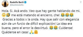 El mensaje de Rodolfo Barili