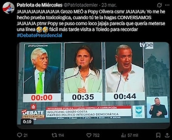 Debate presidencial 2026: los memes que arrasaron en la segunda jornada. Captura: X.