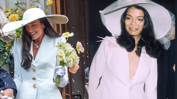 Todo sobre el traje de novia inspirado en Bianca Jagger que Dua Lipa usó para su boda con Callum Turner
