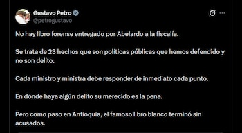 Gustavo Petro - crédito @petrogustavo/X