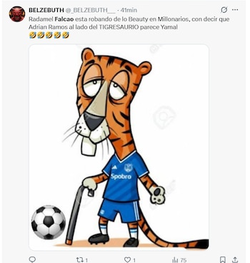 El apodo irónico de 'Embucaudor' se convierte en viral y posiciona a Falcao como protagonista de la sátira deportiva en Colombia - crédito X