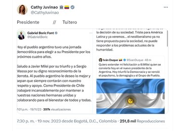 Catherine Juvinao compara publicaciones de