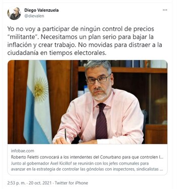 El intendente de Tres de