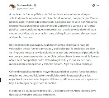 Gustavo Petro en X