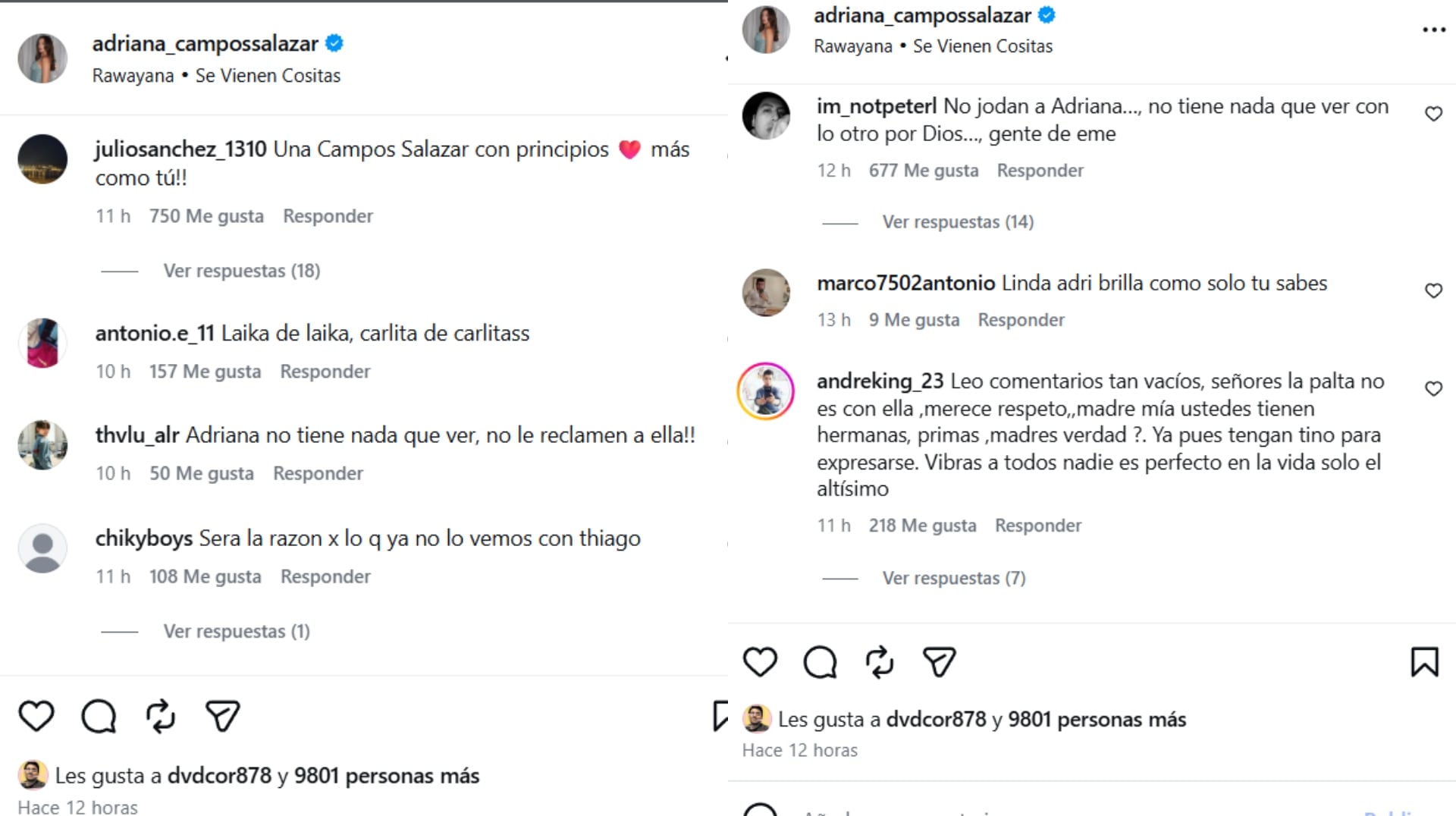 Adriana Campos Salazar recibe mensajes divididos en sus redes sociales, donde seguidores y detractores opinan tras el escándalo que involucra a su hermana Carla Campos Salazar.