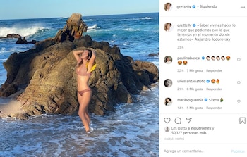Publicó una fotografía en bikini,