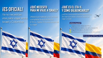 La ETA-IL será obligatoria para los colombianos que viajen a Israel por hasta 90 días - crédito @IsraelinCol/X