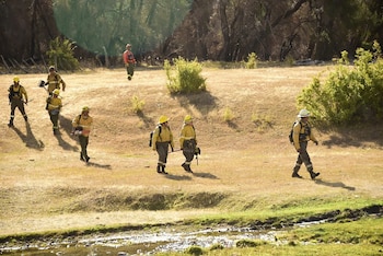 Un equipo de bomberos forestales