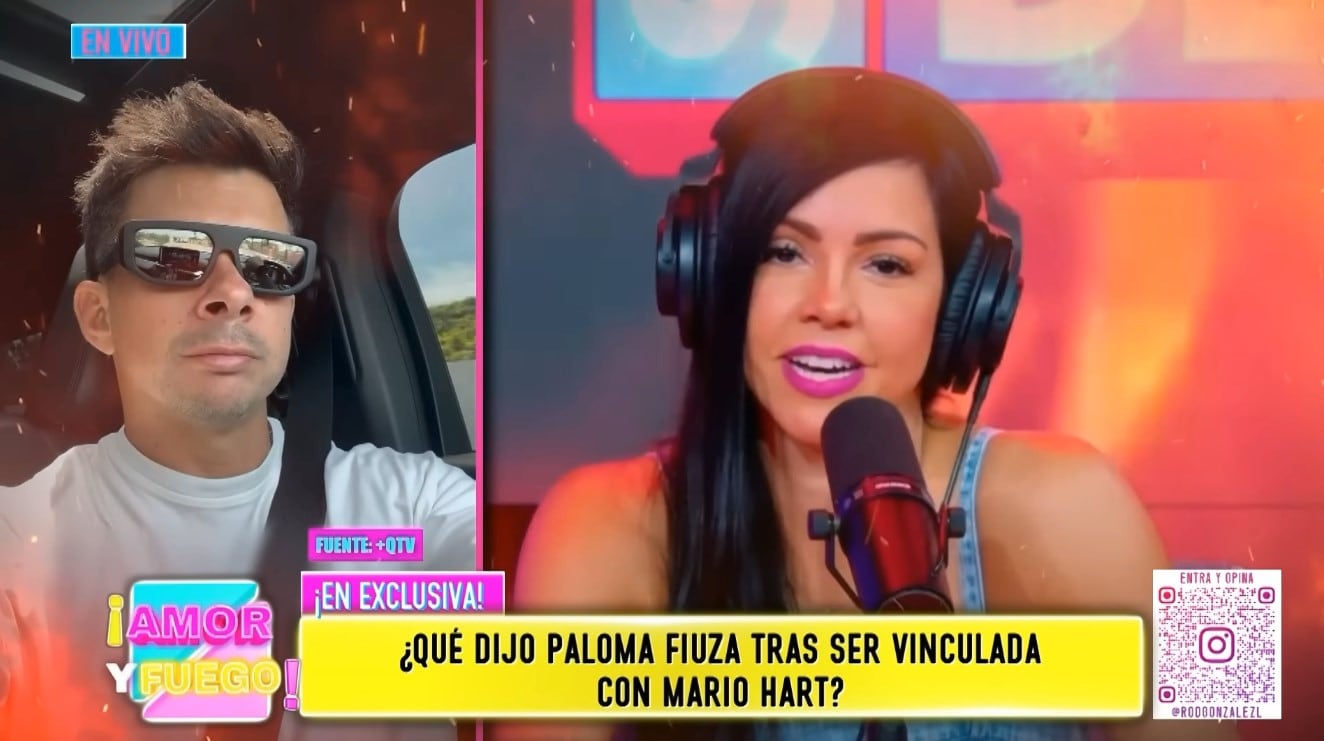 Leslie Shaw sorprende al opinar sobre Paloma Fiuza y los rumores con Mario Hart. Captura: Amor y Fuego.