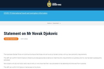 El comunicado de la Australian