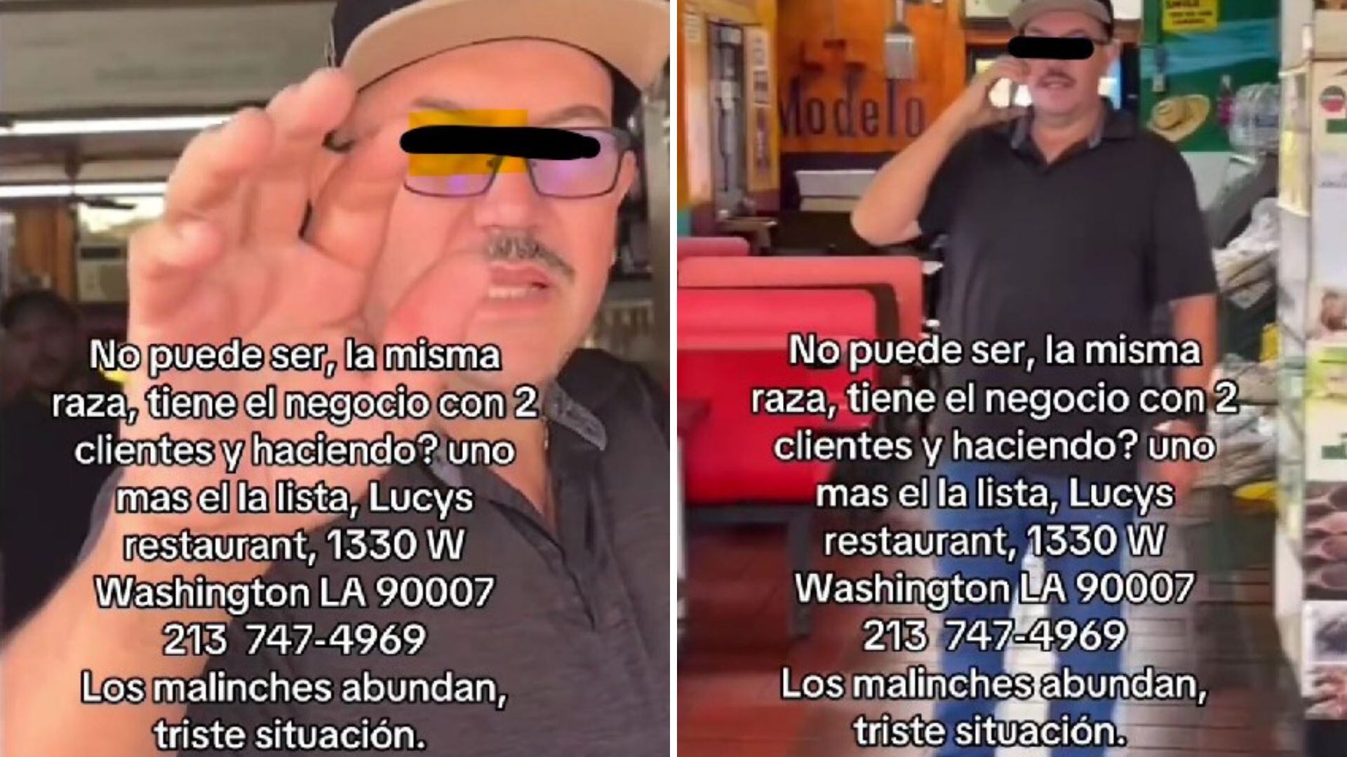 La discusión ocurrió en un restaurante ubicado en W Washington Blvd, en Los Ángeles, California.