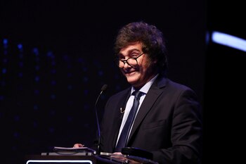 Javier Milei, durante el debate