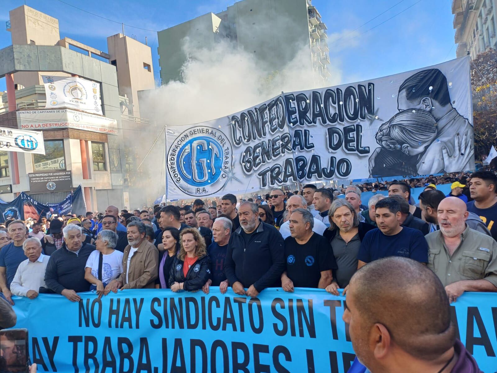 La cúpula de la CGT ya se encuentra en la marcha