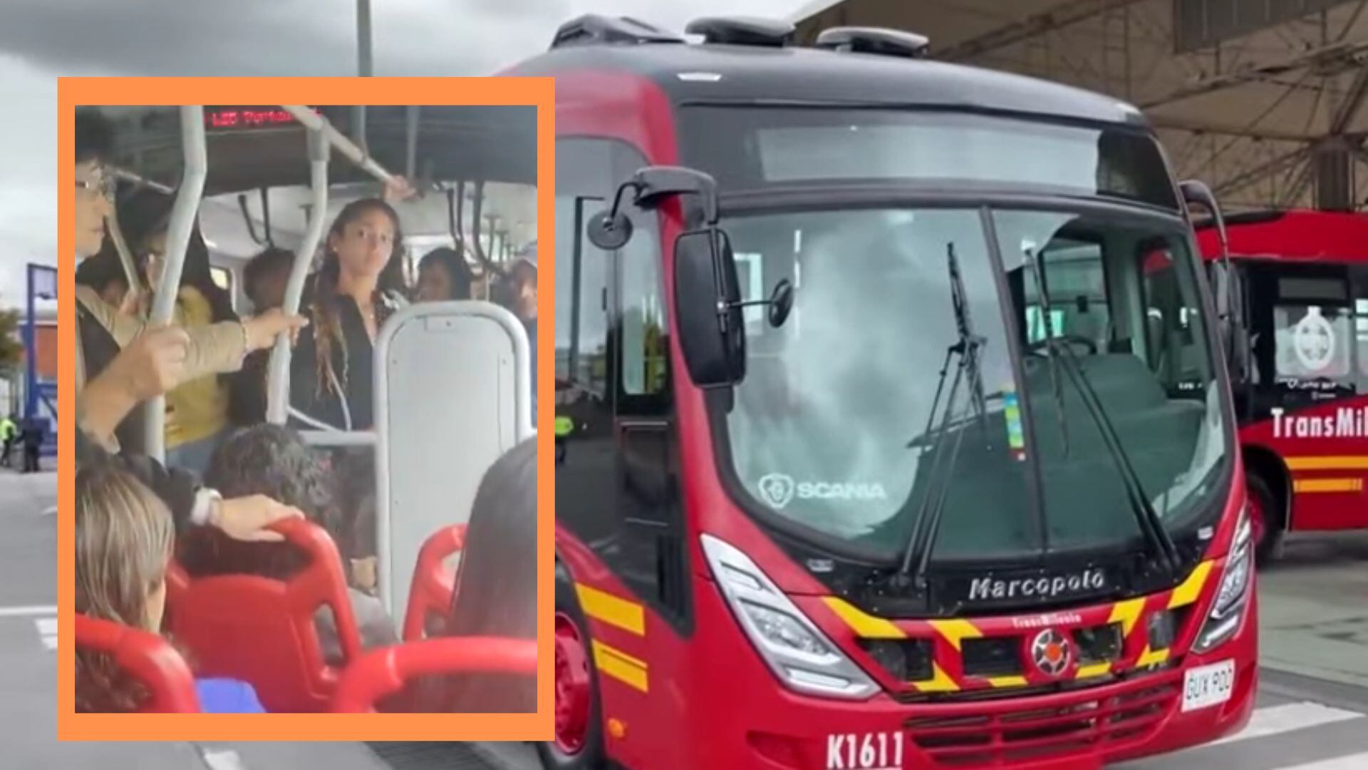 Una mujer fue agredida verbalmente por otro pasajero en un bus de Transmilenio - crédito TransMilenio /captura de video