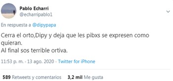 El Dipy cuestionó el lenguaje