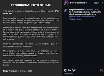 Polémica en redes: Diego André