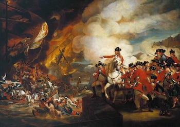 "El asedio y el socorro de Gibraltar, 13 de septiembre de 1782" (1783) por John Singleton Copley