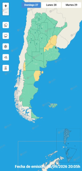 Las zonas bajo alerta podrían registrar lluvias intensas, granizo ocasional y ráfagas fuertes