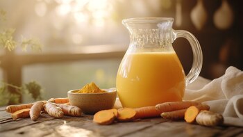 Refrescante jugo de zanahoria combinado