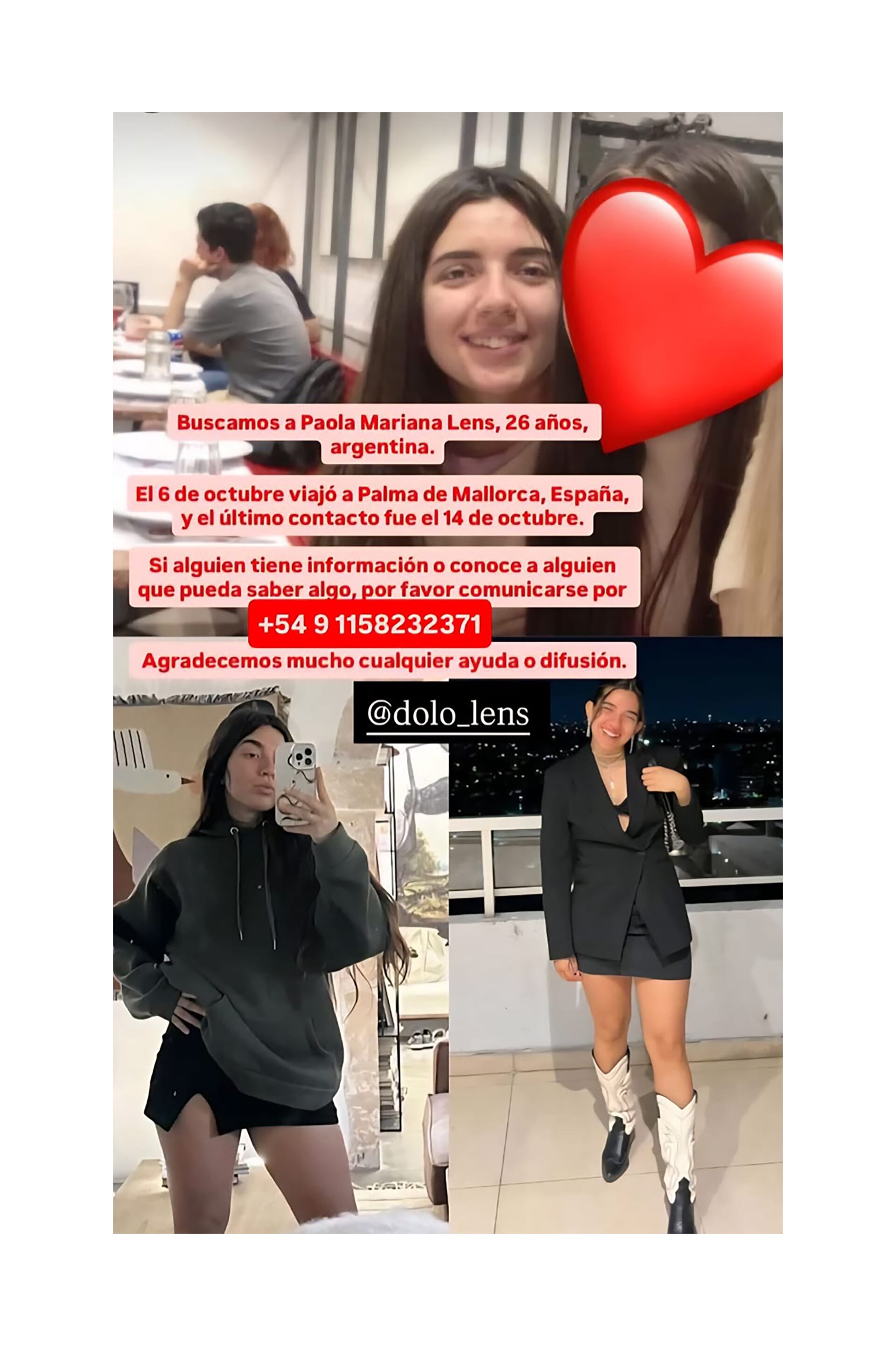 El desesperado pedido de la familia de Mariana Lens.