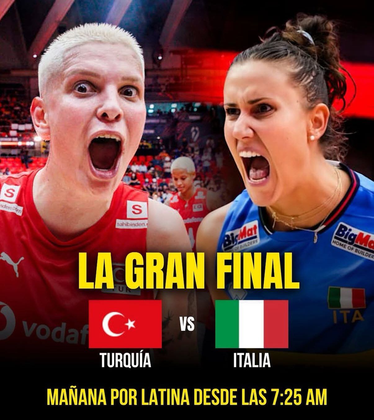 Latina TV pasará el Turquía vs Italia por la final del Mundial de Vóley 2025.