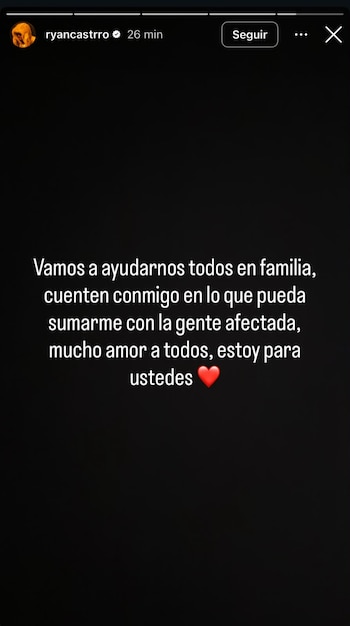 Ryan Castro expresa respaldo a víctimas del temblor - crédito ryancastro/Instagram