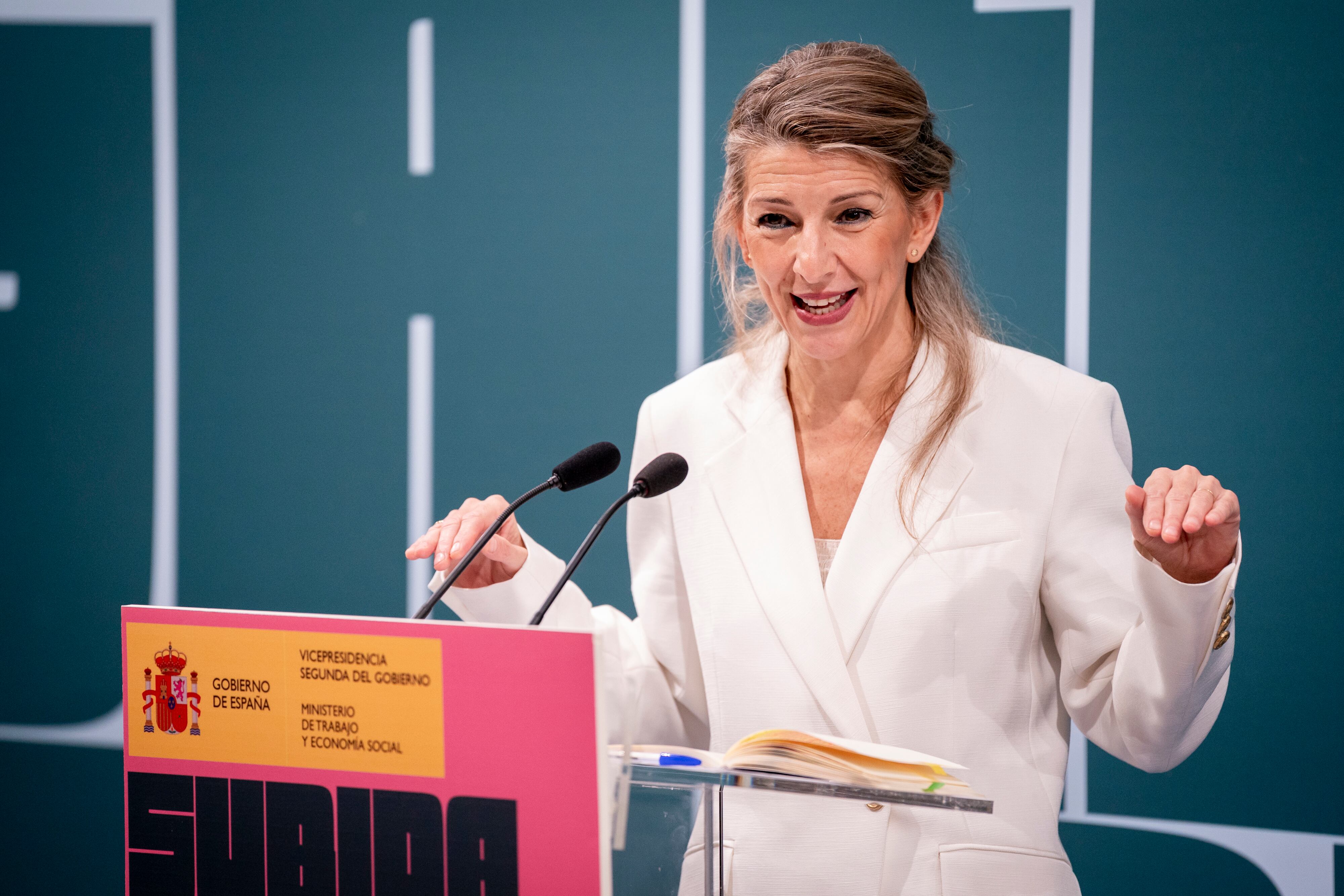 Yolanda Díaz, durante la presentación del IV Informe de la Comisión Asesora para actualizar el SMI en 2026 (A. Pérez Meca / Europa Press)