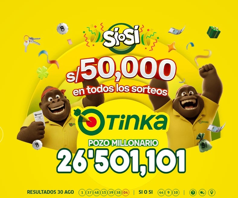 Resultados La Tinka domingo 30 de agosto: conoce los números que salieron en el sorteo. Captura: La Tinka.