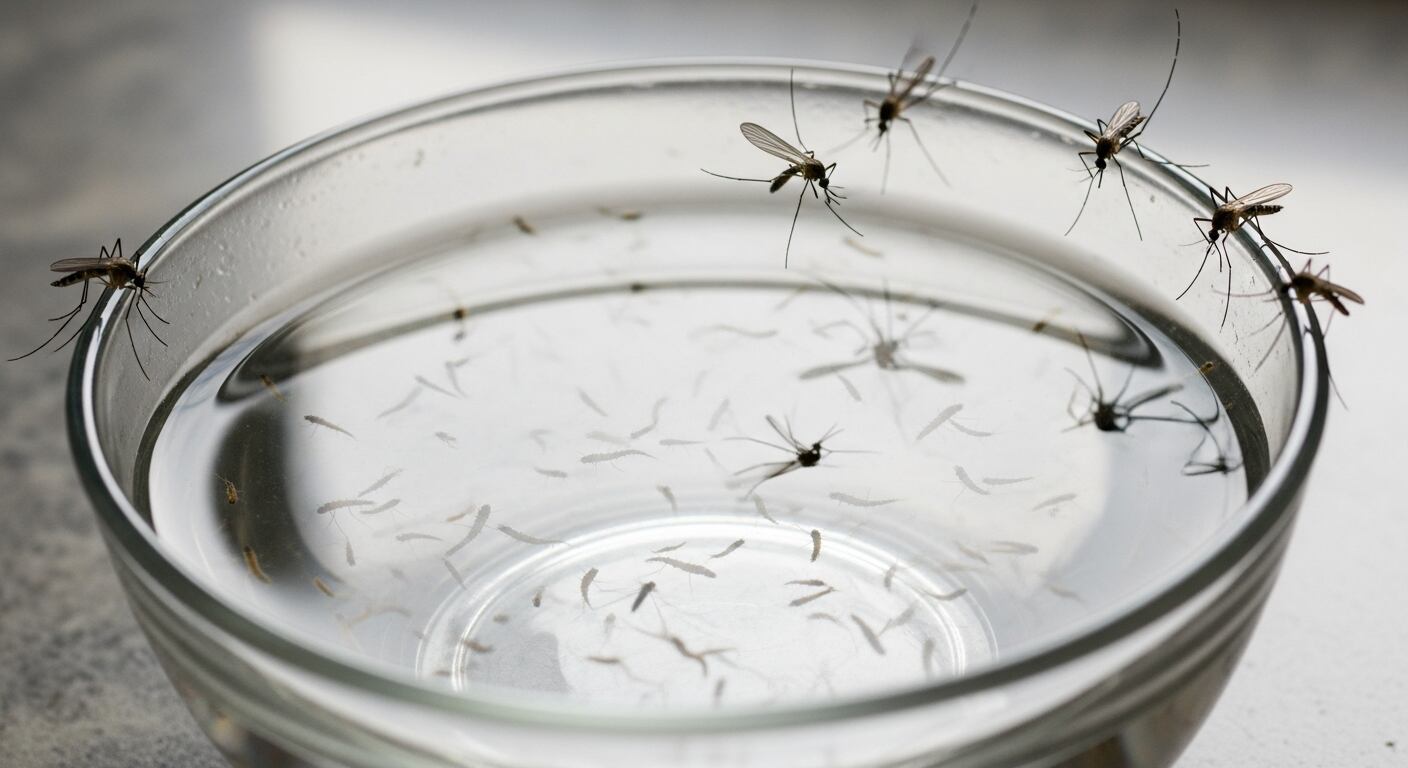 Eliminar recipientes con agua estancada en patios y jardines ayuda a frenar la reproducción de mosquitos en zonas urbanas (Imagen Ilustrativa Infobae)