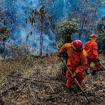Las maniobras aéreas buscan frenar el avance de las llamas y evitar que el fuego alcance comunidades cercanas en Chalatenango Norte. (Foto: Bomberos El Salvador)
