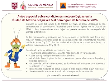 Aviso especial por descenso de