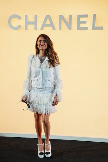 El conjunto blanco de tweed