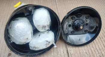 Cristal asegurado por las autoridades