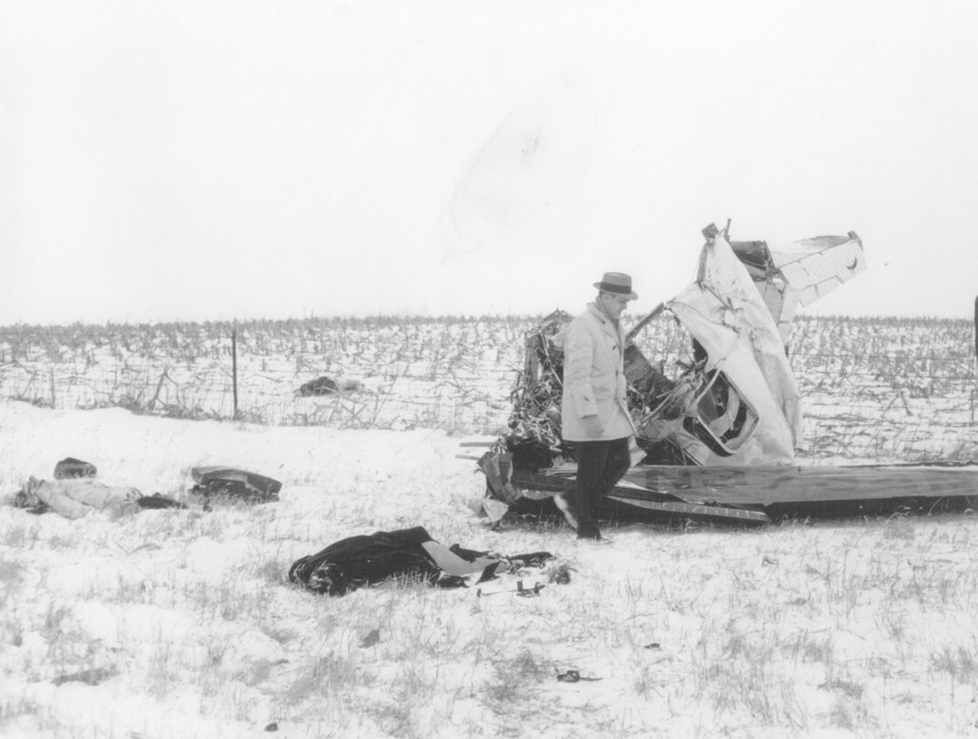 Restos de la avioneta en la que viajaba Buddy Holly