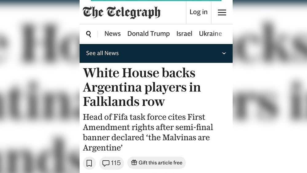 La Casa Blanca respaldó el derecho de los jugadores de la selección argentina a expresarse sobre la cuestión Malvinas