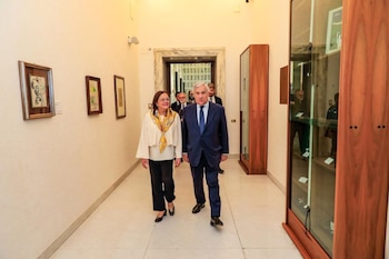 La ministra de Relaciones Exteriores de El Salvador, Alexandra Hill Tinoco, y el vicepresidente del Consejo de Ministros y ministro de Asuntos Exteriores de Italia, Antonio Tajani, sostuvieron una reunión bilateral. (Cortesía: Ministerio de Relaciones Exteriores)