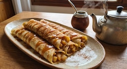 Receta de panqueques de manzana y canela con caramelo, rápida y fácil