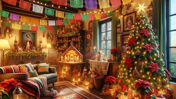 Las familias adornan los hogares