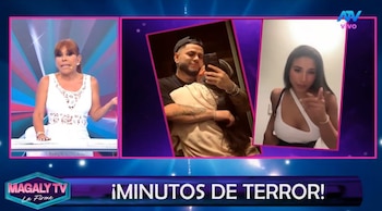 Magaly revela denuncia de Samahara Lobatón y cuestiona el interés de Bryan Torres por su celular. Captura: Magaly TV La Firme.