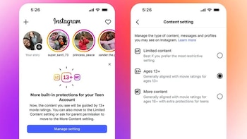Instagram seguirá usando la clasificación PEG-13 en las Cuentas para adolescentes, pero con limitaciones