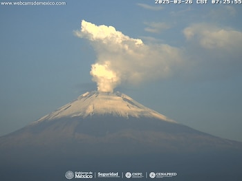 Monitoreo del Popocatépetl este 26 de marzo