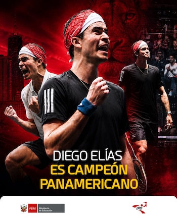 Diego Elías pasó a ser el máximo ganador histórico de la rama individual masculina del Campeonato Panamericano.