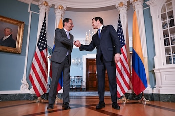 José Manuel Restrepo se reunió con el secretario de Estado Marco Rubio en Washington - crédito Alex WROBLEWSKI/AFP