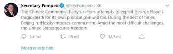 Tuit Mike Pompeo
