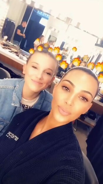 La admiración mutua unió a Millie Bobby Brown y las Kardashians (Snapchat/KimKardashian)