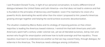 Este fue el mensaje de Gustavo Petro a Donald Trump son respecto a una nueva manera de establecer un nuevo diálogo