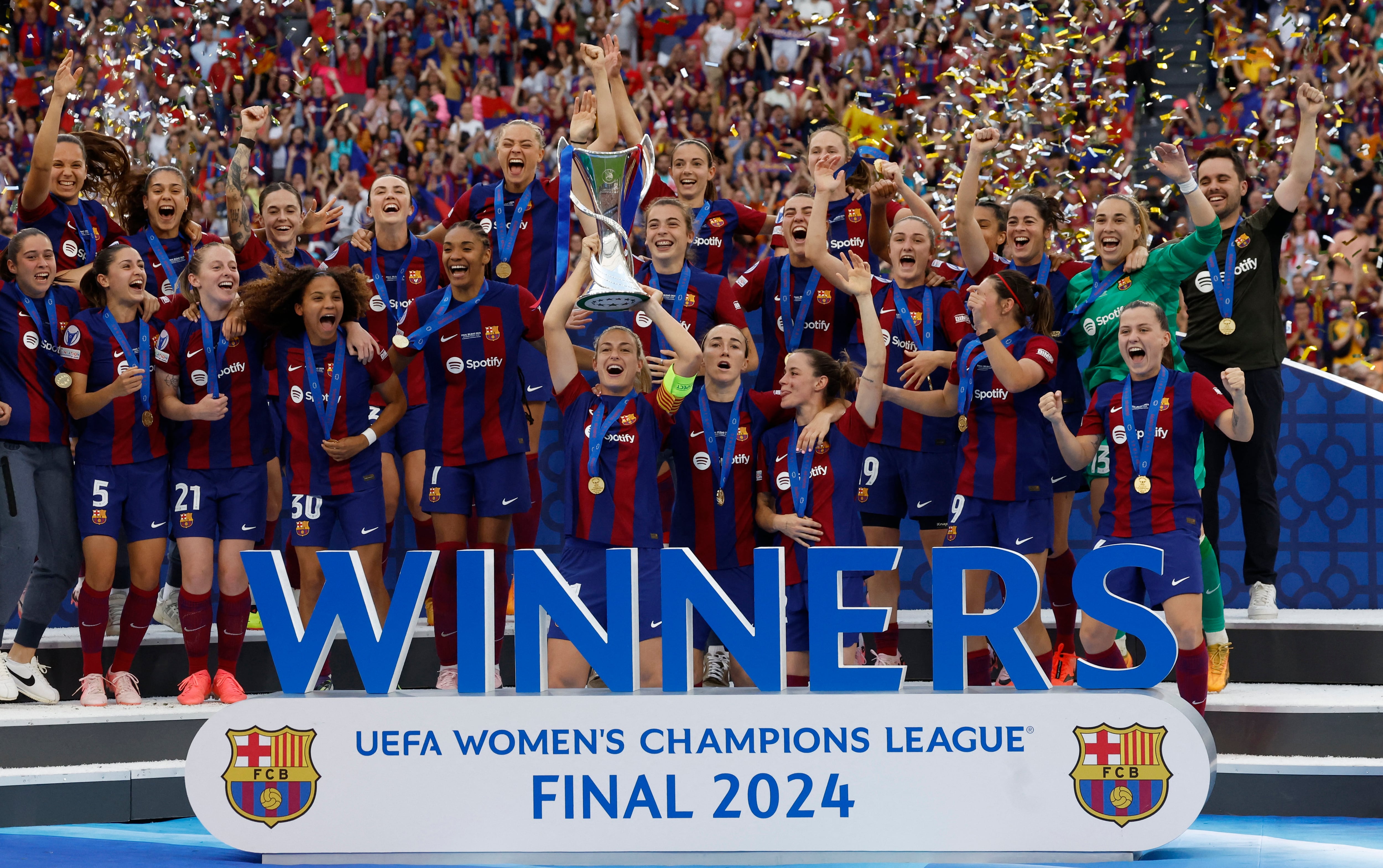 Barcelona le gana al Olympique de Lyon la final en 2024. (REUTERS/Vincent West)